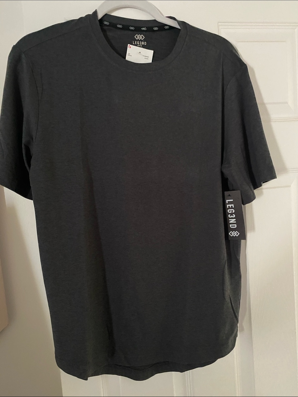 LEG3ND Men's Short Sleeve Crew Neck T-Shirt — Dark Charcoal